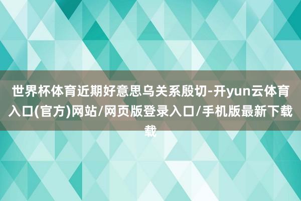 世界杯体育近期好意思乌关系殷切-开yun云体育入口(官方)网站/网页版登录入口/手机版最新下载