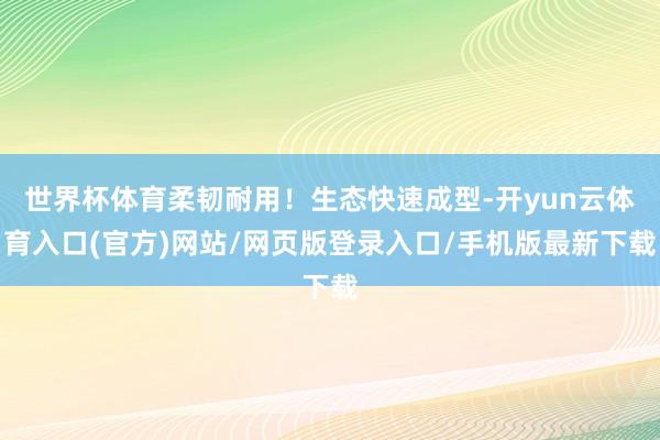 世界杯体育柔韧耐用！生态快速成型-开yun云体育入口(官方)网站/网页版登录入口/手机版最新下载