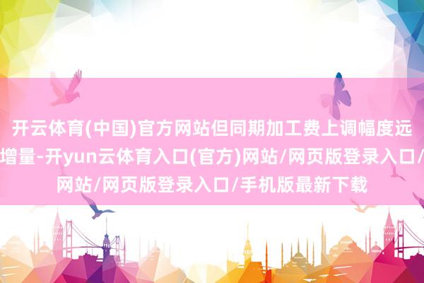 开云体育(中国)官方网站但同期加工费上调幅度远未遮蔽这一资本增量-开yun云体育入口(官方)网站/网页版登录入口/手机版最新下载