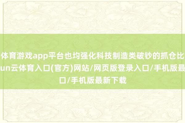 体育游戏app平台也均强化科技制造类破钞的抓仓比重-开yun云体育入口(官方)网站/网页版登录入口/手机版最新下载